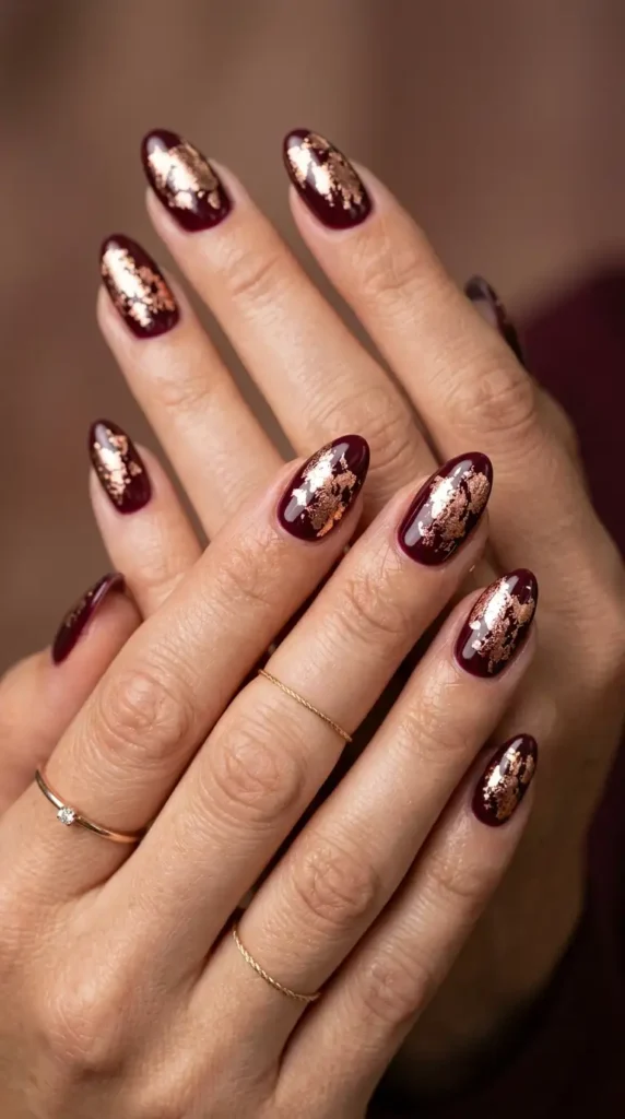 Burgundy Chocolate Glazed Nails