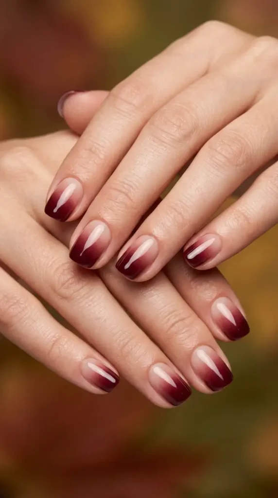 Burgundy French Fade with Gloss Finish