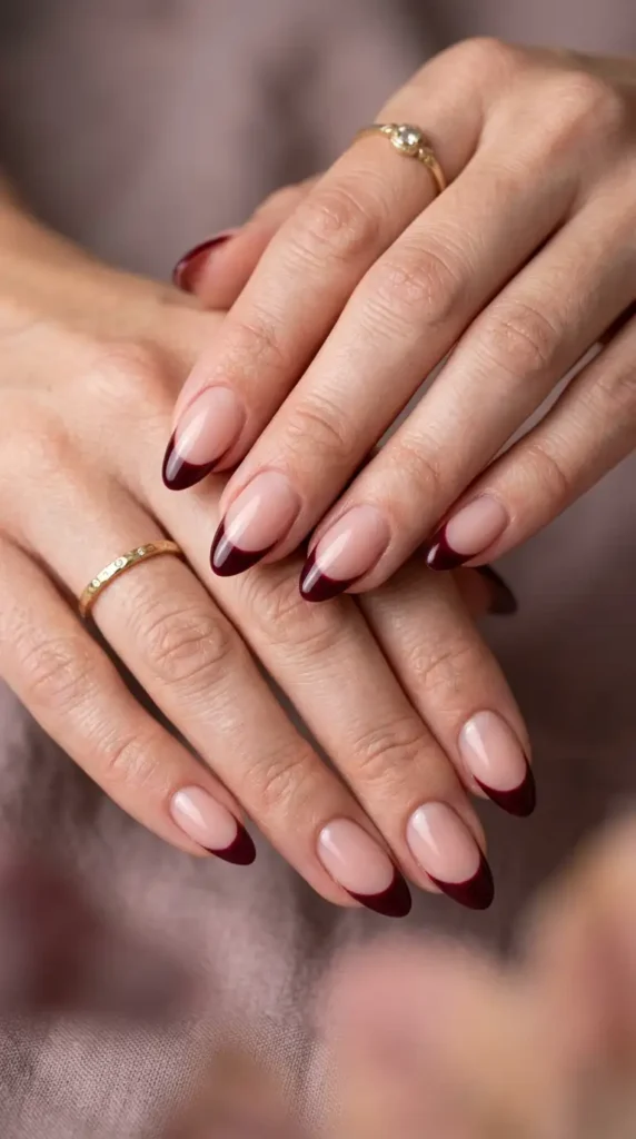 Burgundy French Tips