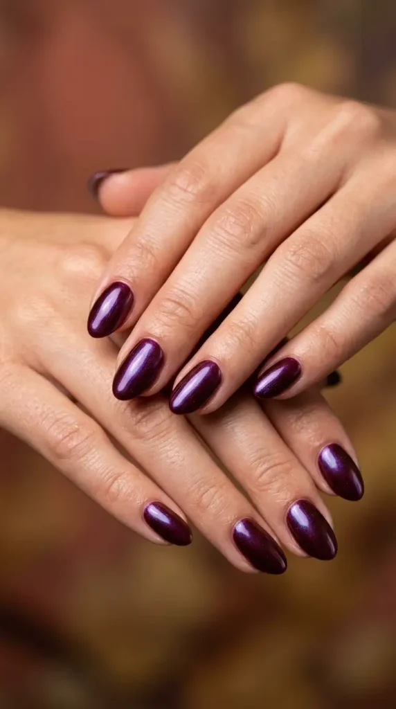 Burgundy Glazed Donut Nails