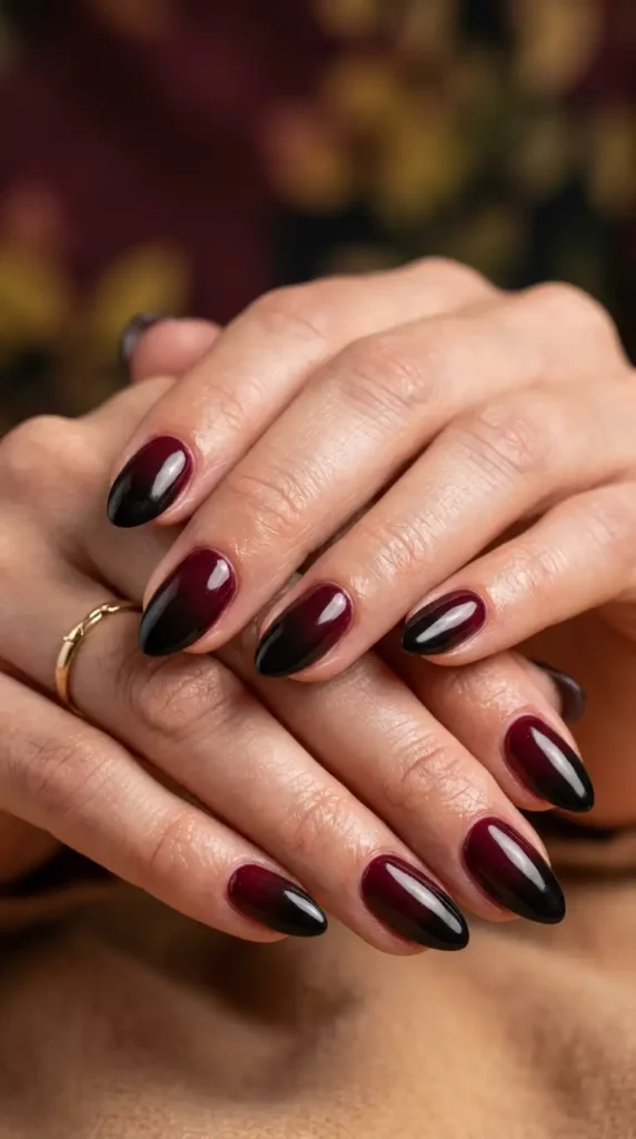 Burgundy Ombre to Black