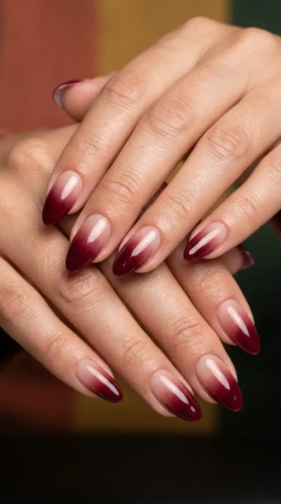 Burgundy Ombre to Nude