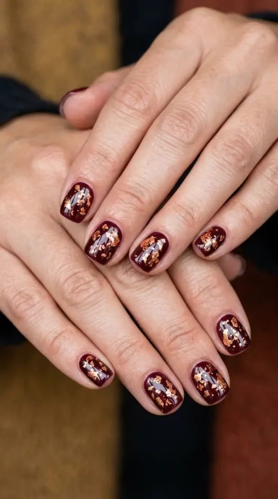Burgundy with Copper Foil Flakes