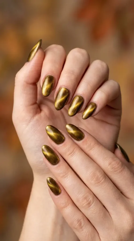 Burnished Gold Cat Eye Nails