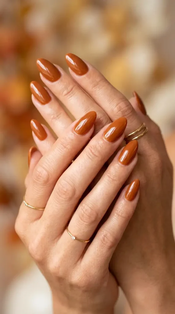 Burnt Caramel Gloss Nails