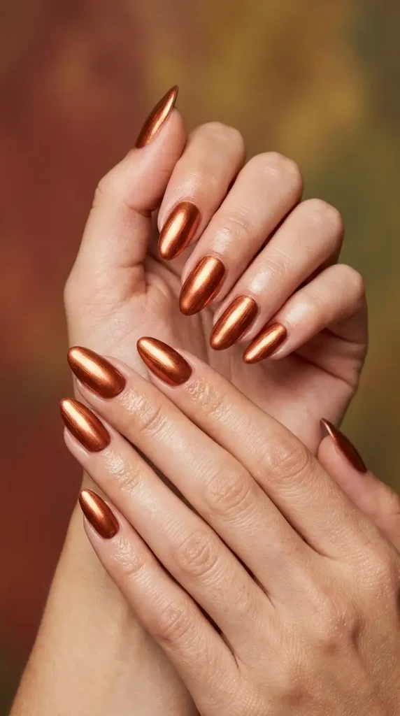 Burnt Copper Metallic Nails