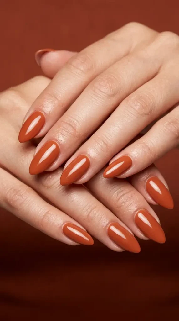 Burnt Orange Almond Nails