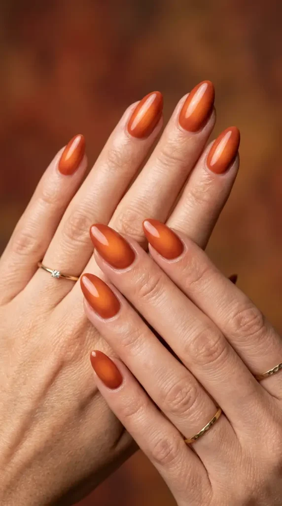Burnt Orange Aura Nails