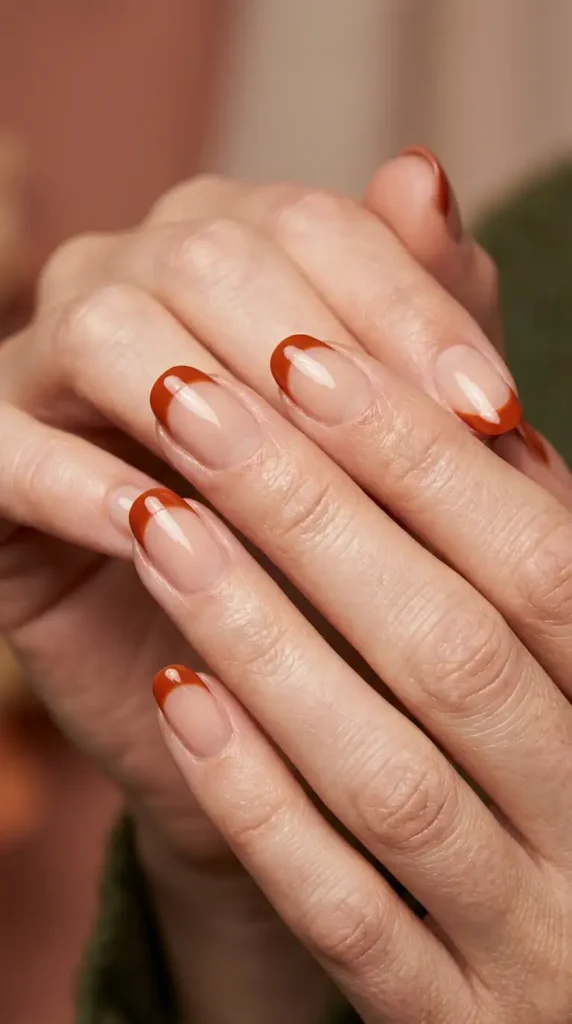 Burnt Orange French Manicure