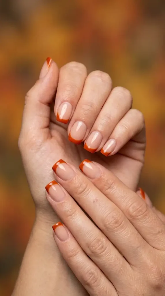 Burnt Orange French Tips