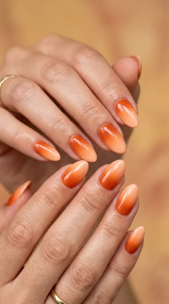 Burnt Orange Ombre Nails