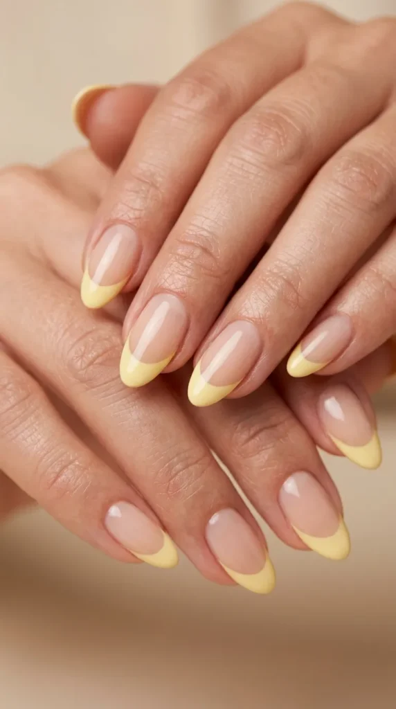 Butter Yellow French Tips