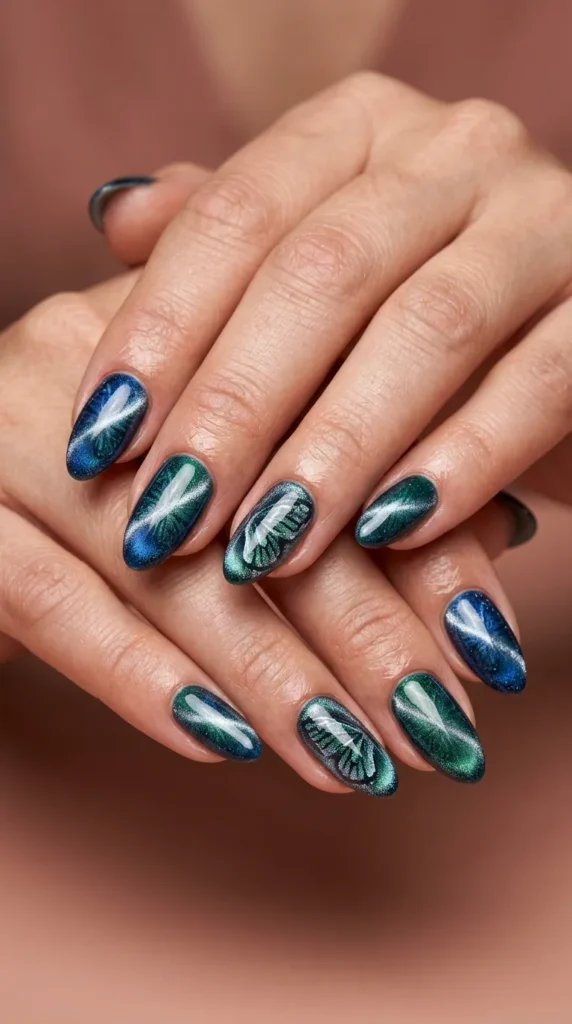 Butterfly Cat Eye Nails