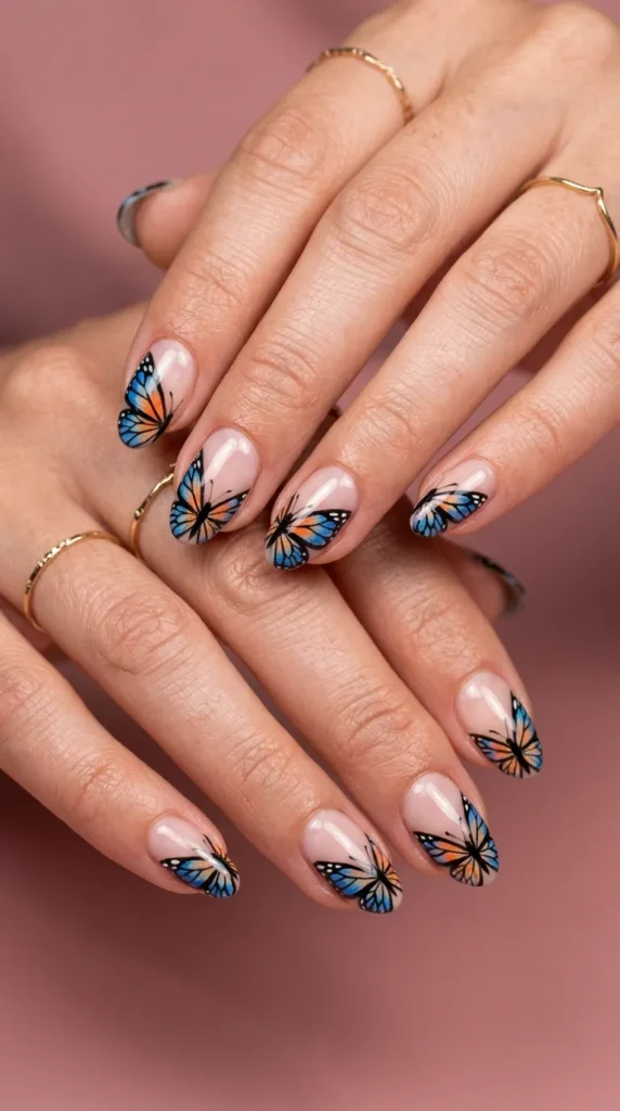 Butterfly Negative Space Nails