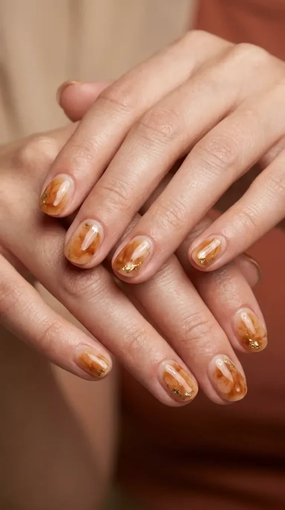 Caramel Bloom Nails