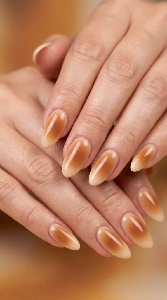 Caramel Latte Aura Nails