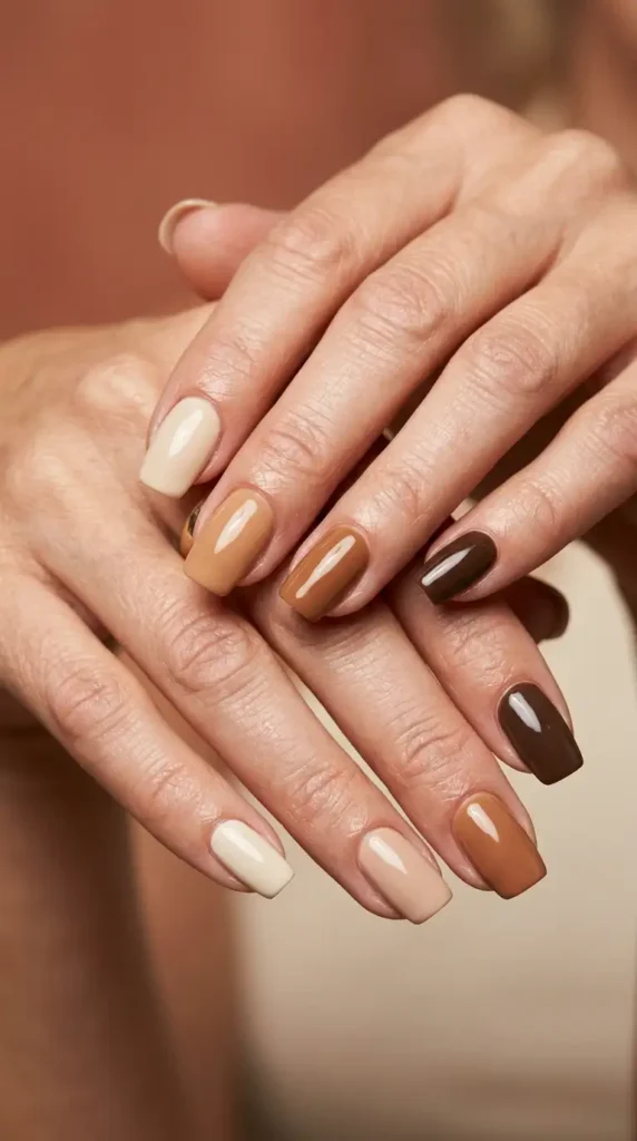 Caramel Latte Gradient Nails