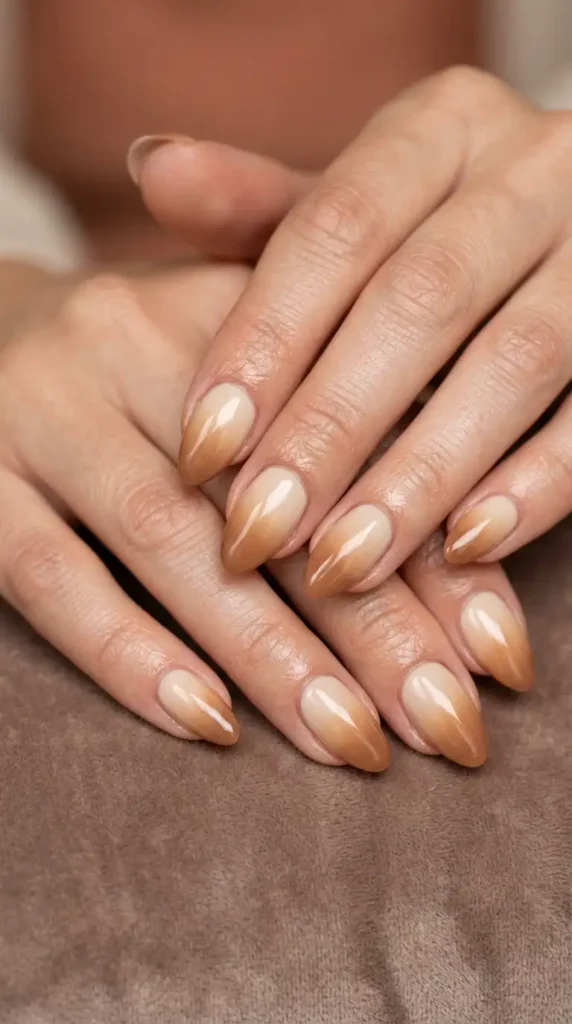 Caramel Latte Ombre Nails