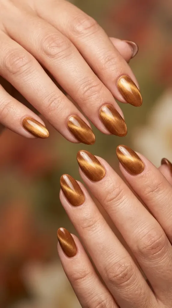 Caramel Velvet Nails