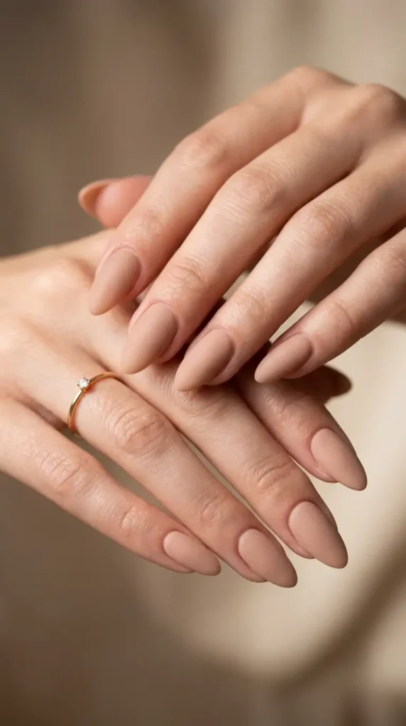 Cashmere Nude Almond Nails