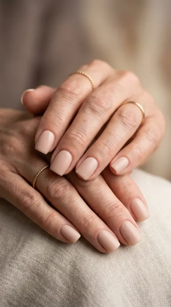 Cashmere Nude Square Nails