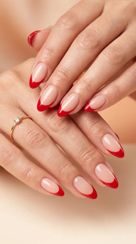 Cherry Red French Manicure