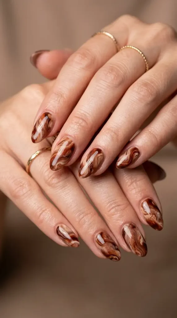Chestnut Marble Nails