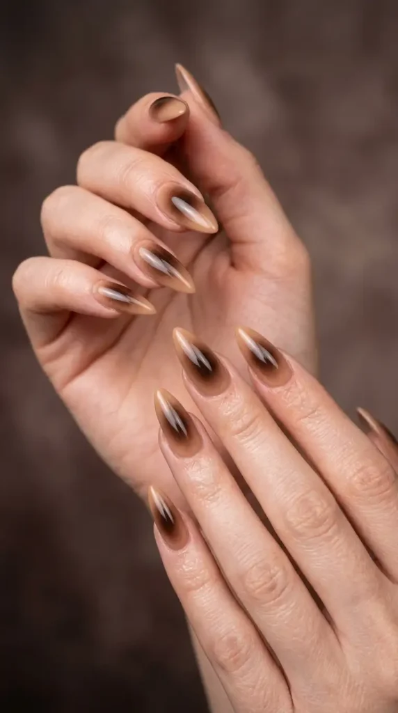 Chocolate Aura Nails