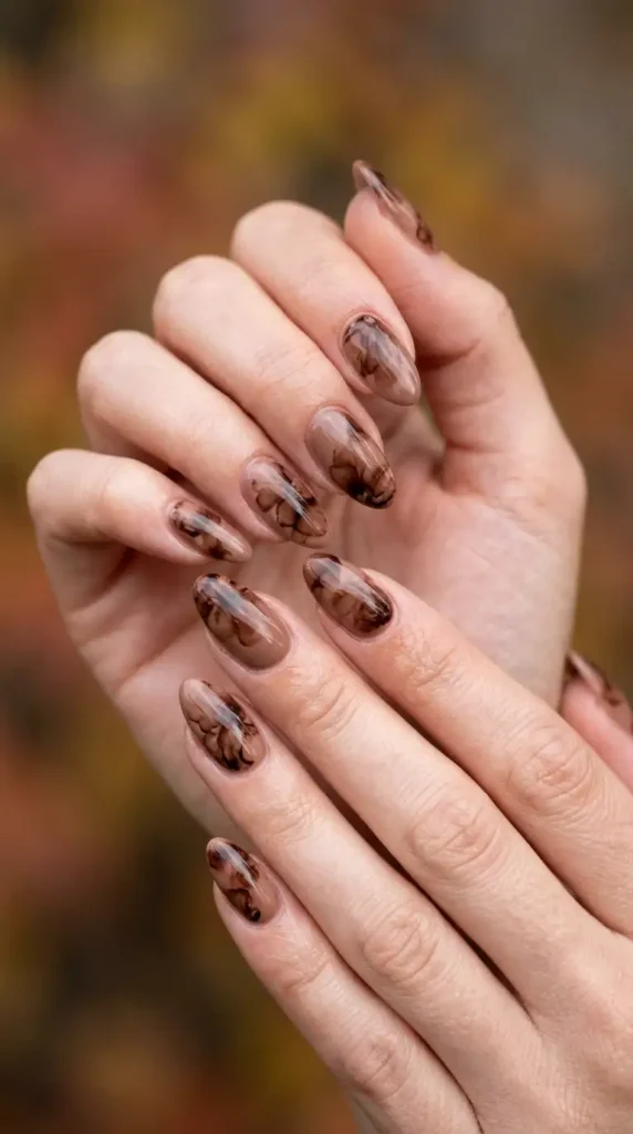 Chocolate Bloom Nails
