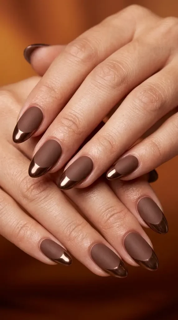 Chocolate Brown Chrome Tips