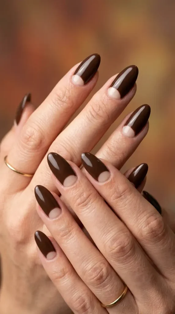 Chocolate Brown & Nude Half Moons