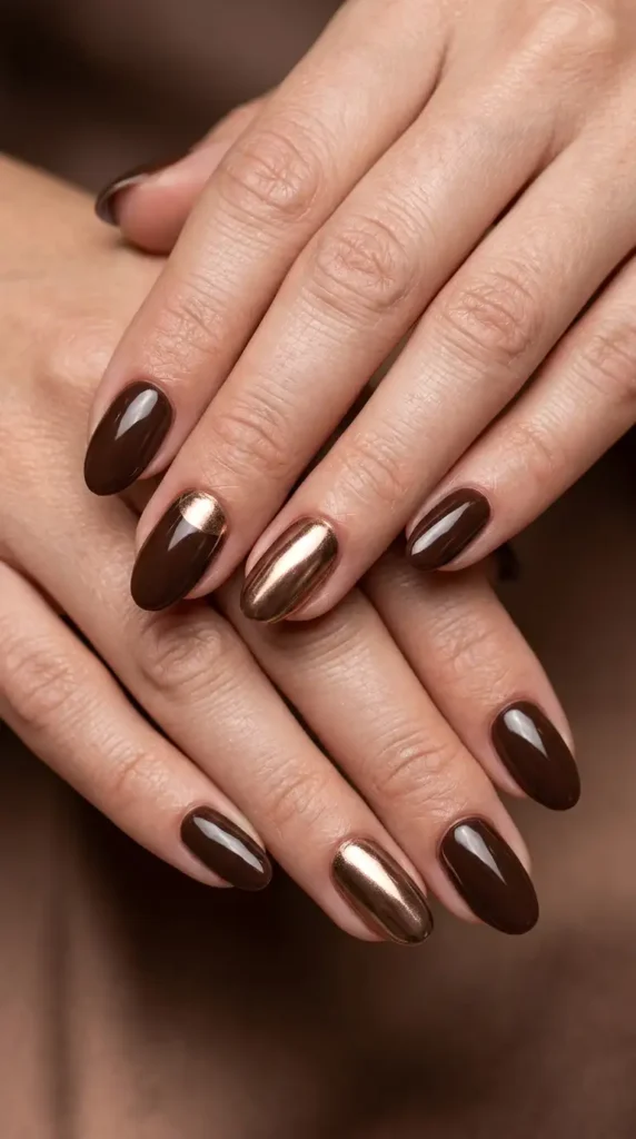 Chocolate Brown with Bronze Chrome Powder