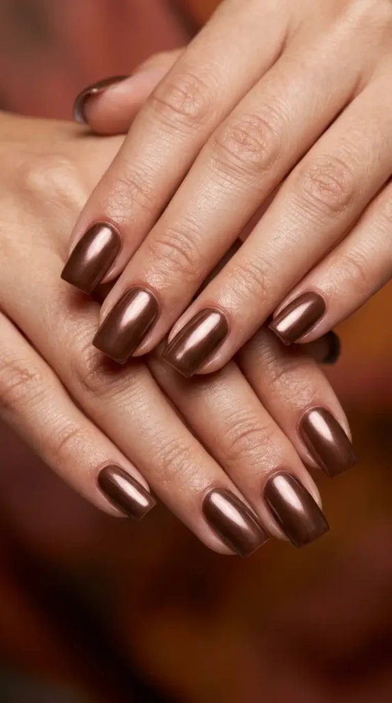 Chocolate Glazed Square Nails