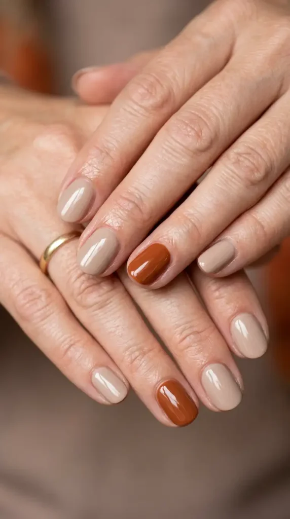 Cinnamon Accent Nails