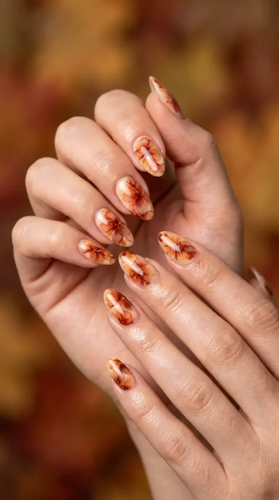 Cinnamon Bloom Nail Art