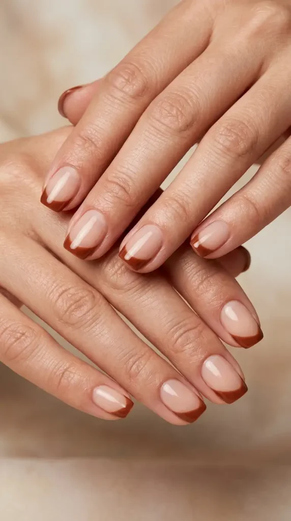 Cinnamon Brown Side French Tips