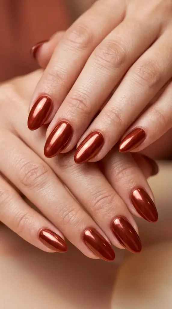 Cinnamon Chrome Nails
