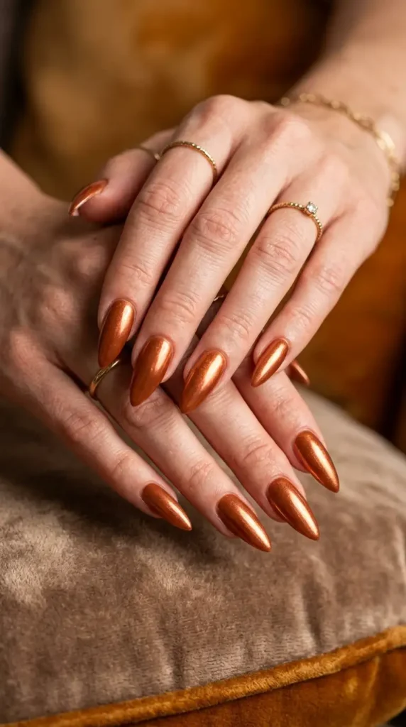 Cinnamon Glazed Stiletto Nails