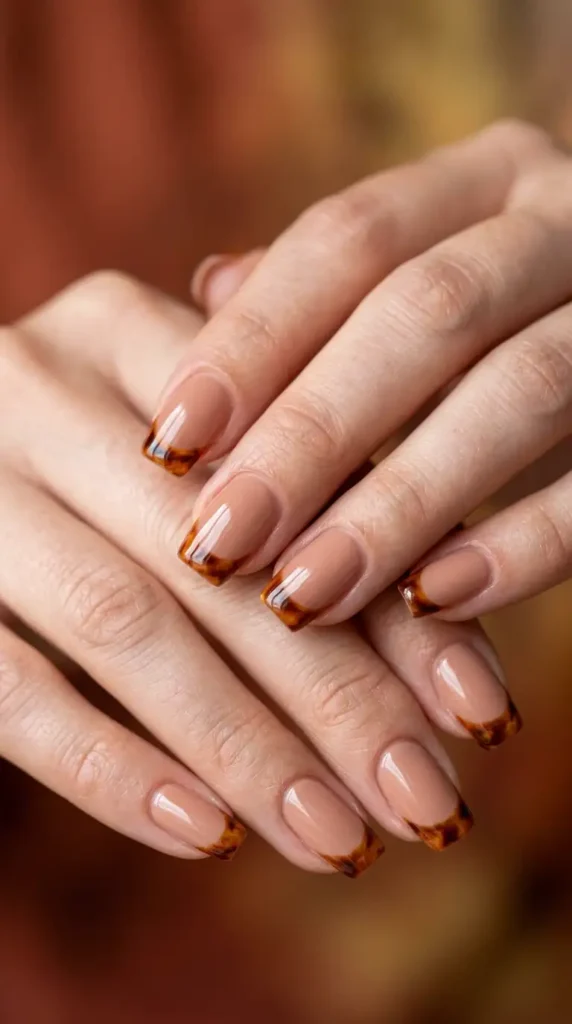 Cinnamon Tortoiseshell French Tips