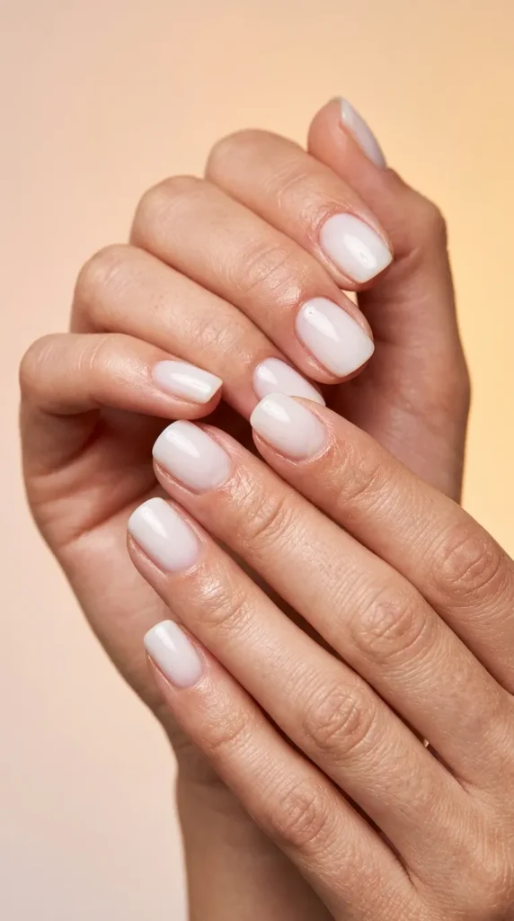 classic milky white nail designs