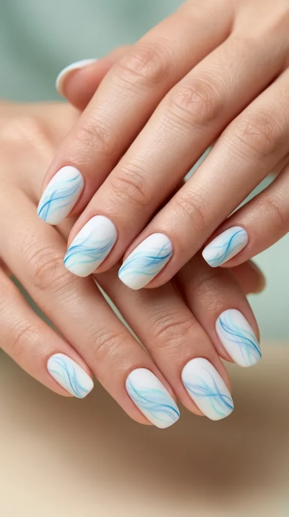 Coastal ocean breeze nails