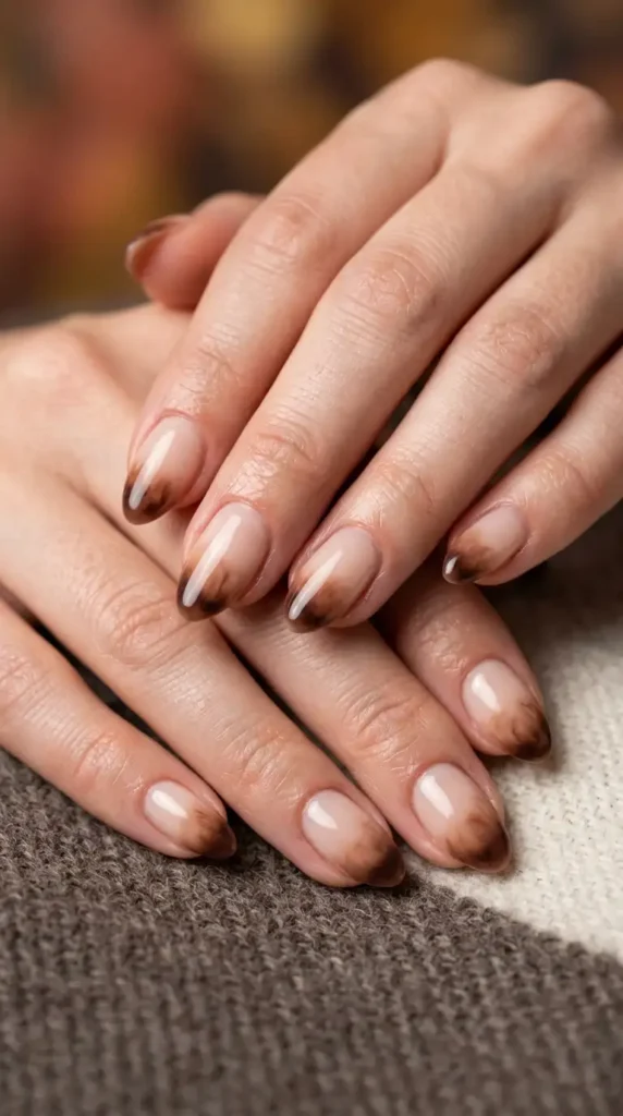 Cocoa Blooming French Nails