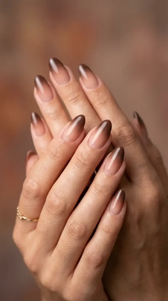Cocoa French Ombre Nails