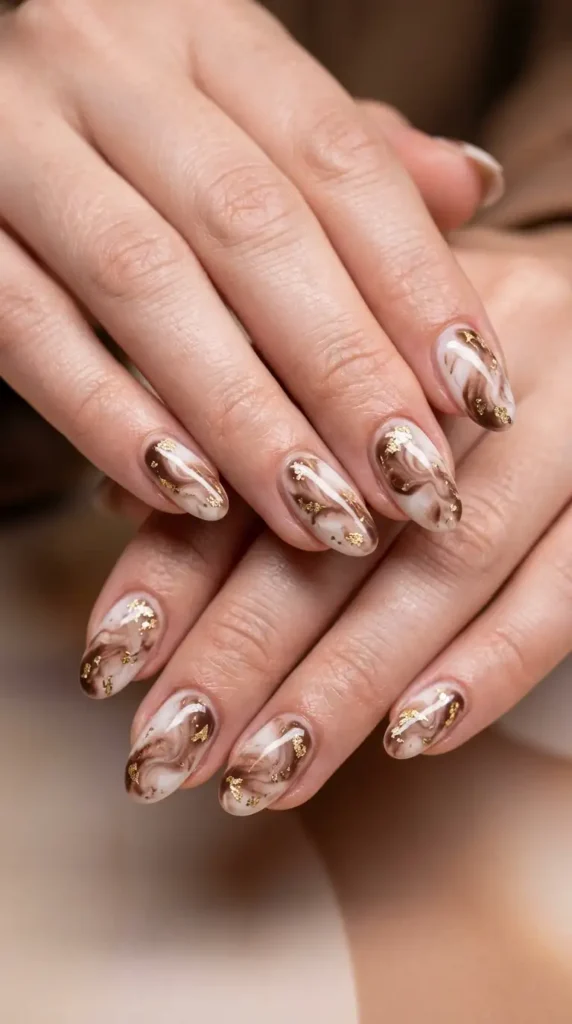 Cocoa Marble Nails