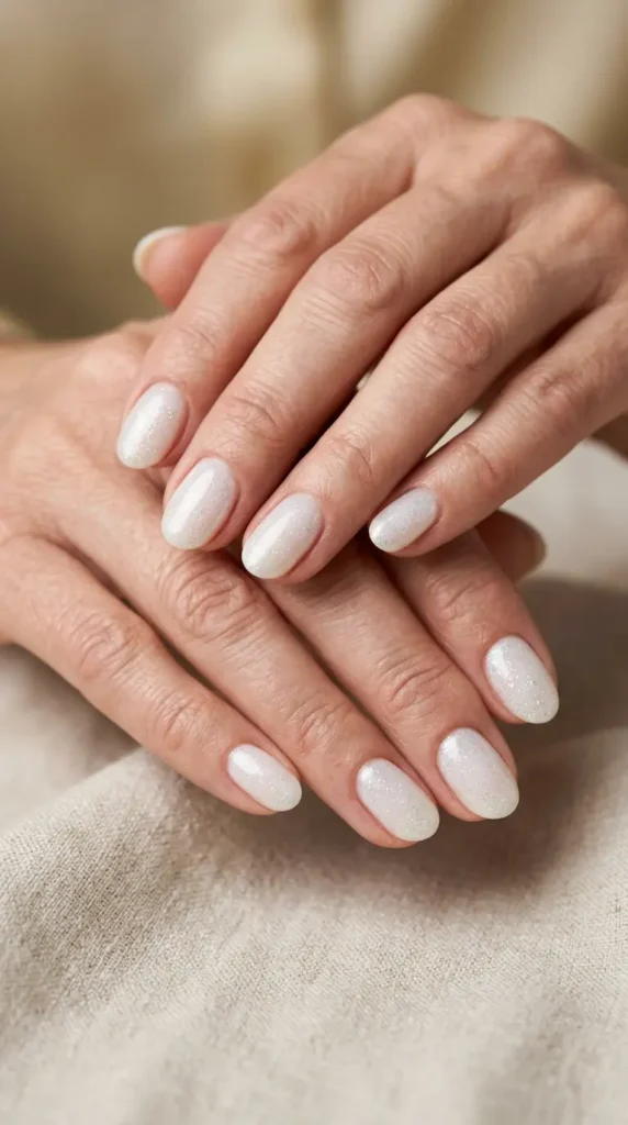 Coconut Milk Glitter Nails