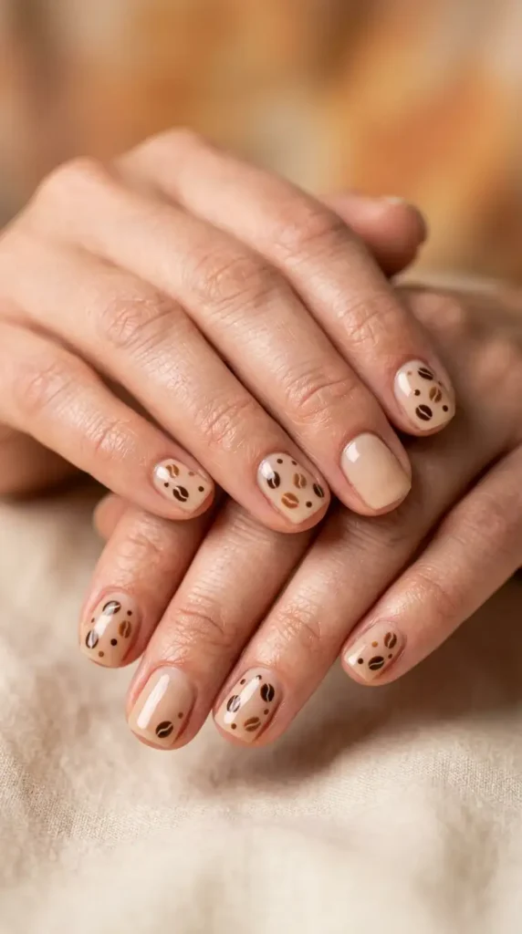 Coffee Bean Minimal Nails