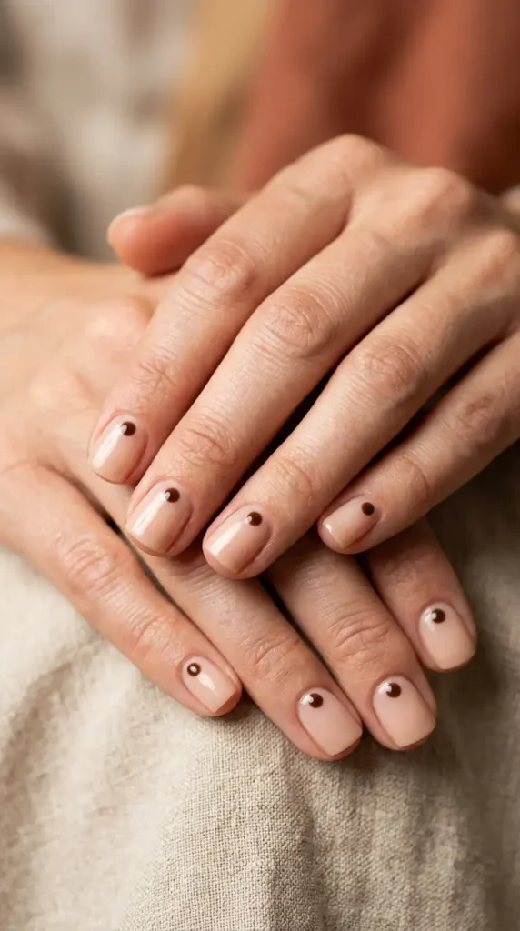 Coffee Bean Minimalist Nails
