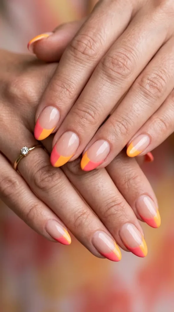 Color Block French Tips