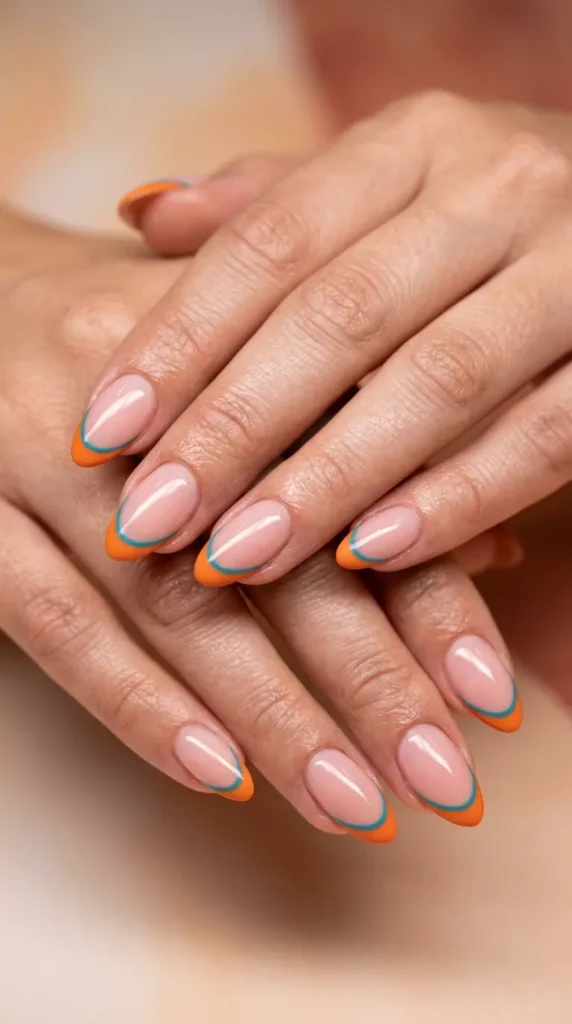 Colorful Double French Tips