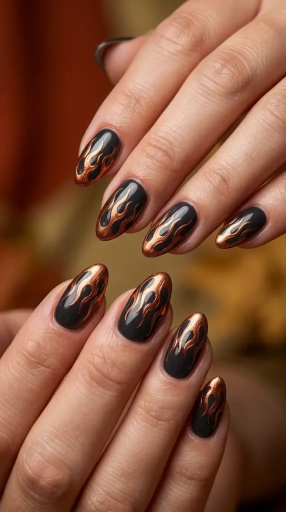 Copper Flame Nails